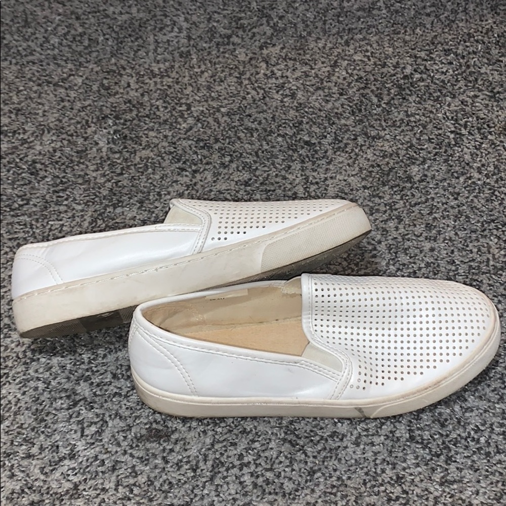 Maurice’s white slip on shoes